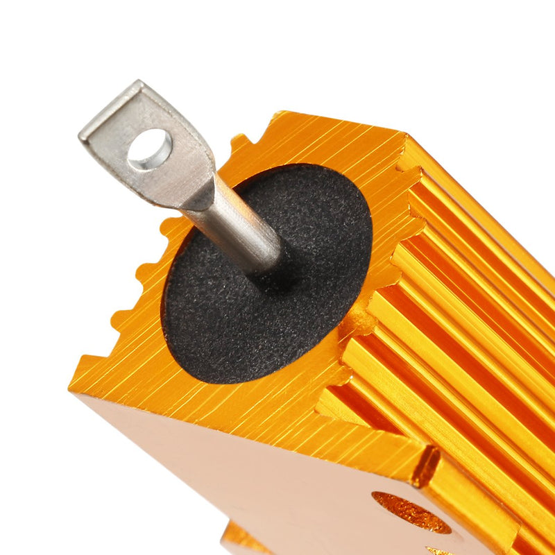 sourcing map 25 W 500 Ohm 5% Aluminium Casing Resistance Tap Load Resistors Gold