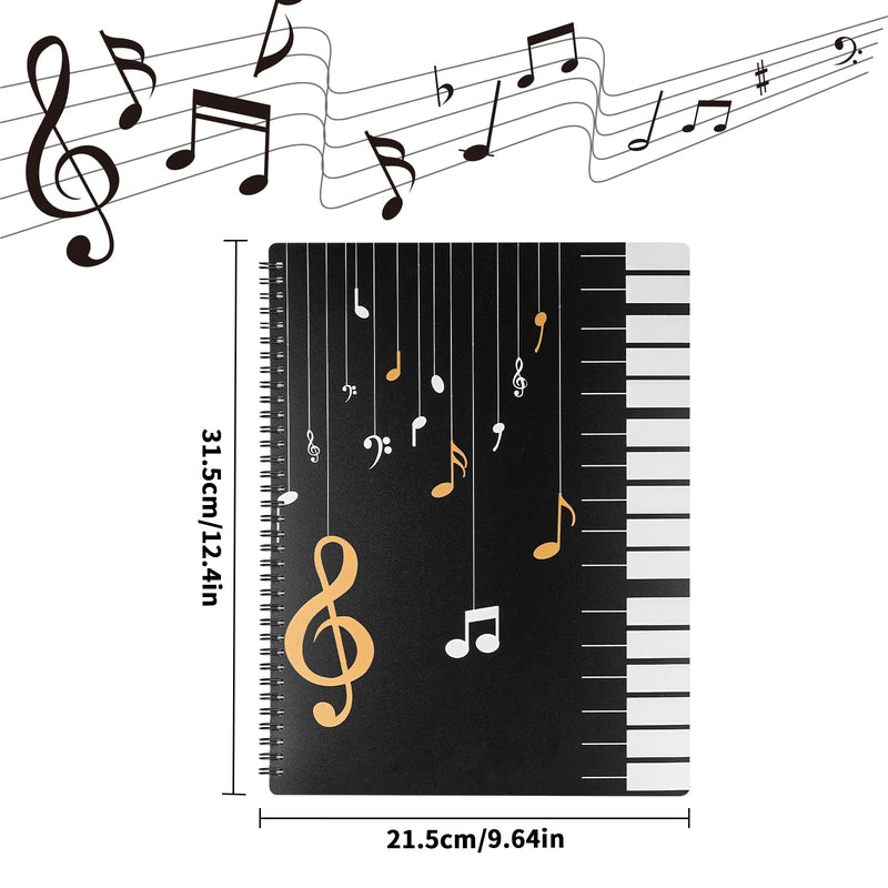 120Pages Sheet Music Folder A4, Spiral Binder Music File Folder, 8.5x11 inch Paper Documents Storage Holder Bag, Blank Plastic Concert Choral Folder