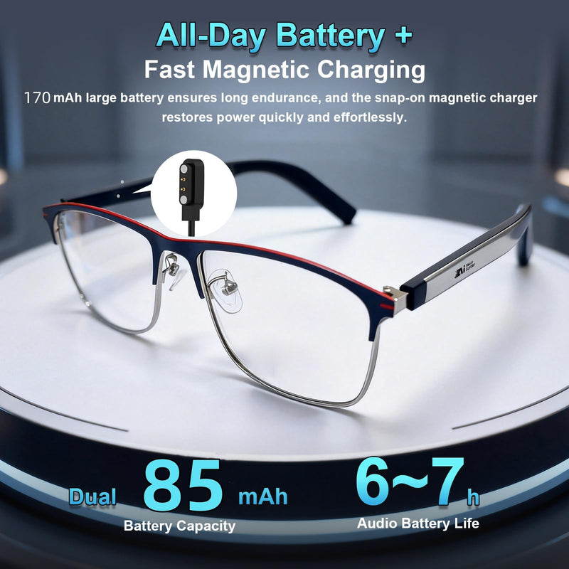 Smart Bluetooth Glasses Translator - 164 Languages, Travel & Business | Real-Time Translation, Photochromic Lenses, Open-Ear Audio, Hands-Free Controls, All-Day Comfort, Works with Android iOS