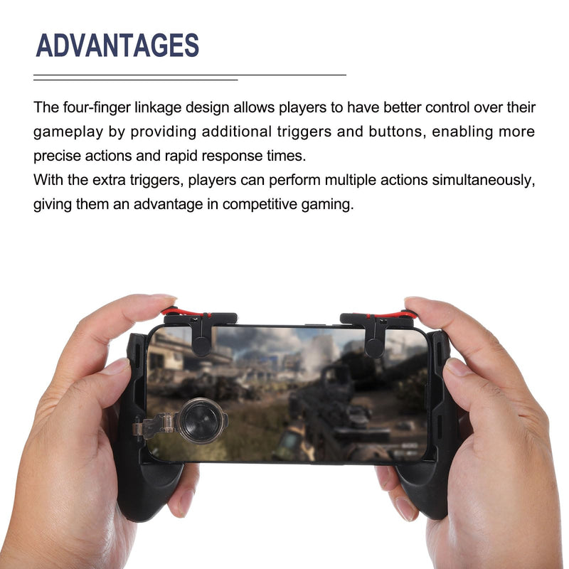 MECCANIXITY Mobile Game Controller Gaming Trigger Joystick 4 in 1 D9 Gamepad Button High Sensitive for 4.7-6.5 Inch Cell Phone with 1 Sucker