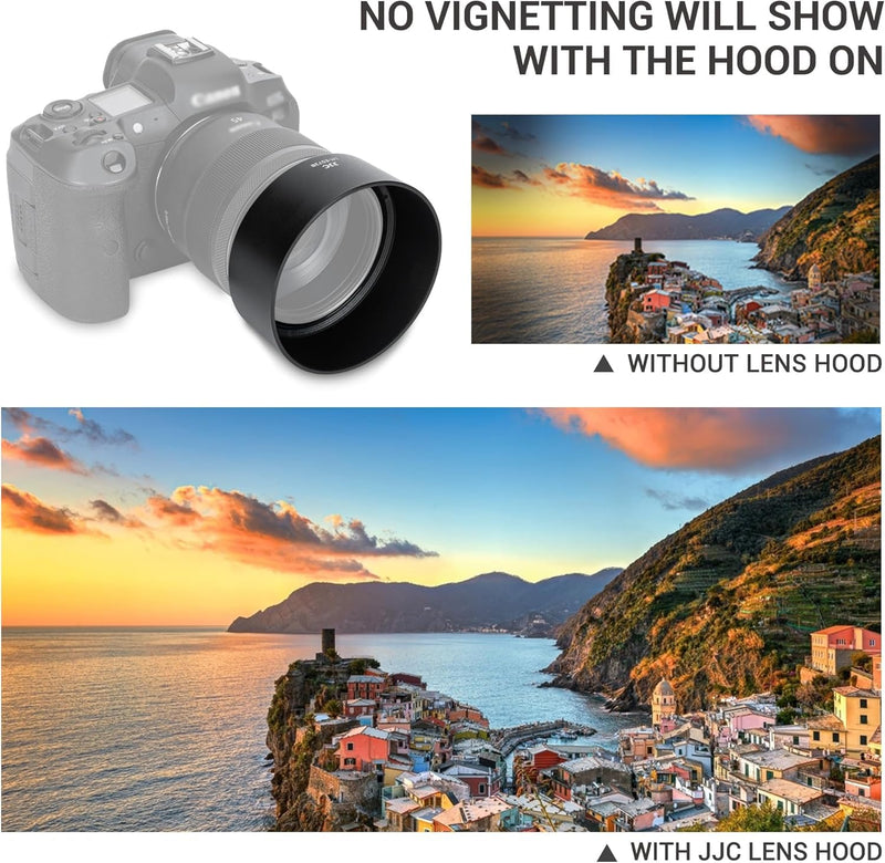 [AUSTRALIA] - JJC ES-73B Reversible Lens Hood Shade Protector for Canon RF 45mm RF45mm F1.2 STM Replaces Canon ES73B, Compatible with 67mm Filters & Lens Caps, No Vignetting Round Shape 