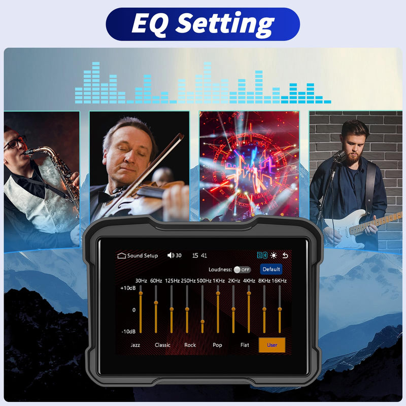 5 Inch IPS Waterproof Portable Motorcycle CarPlay Screen with Wireless CarPlay&Android Auto,GPS Navigation,Bluetooth,EQ,TF Port,Voice Control,IP67 Waterproof 5 inch with Carplay