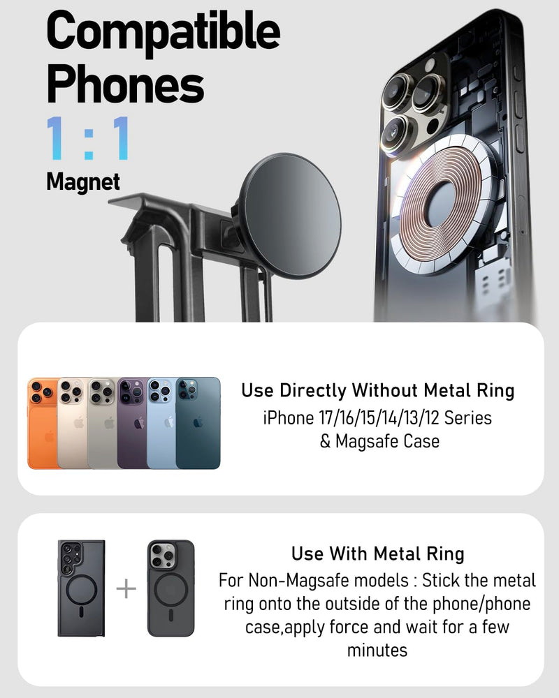Car Phone Holder, Car Mount for Mazda CX5 2017-2025, Air Vent Phone Holder, Magsafe Magnetic Navigation Stand Fit for iPhone 17 16 15 14 13 12 Pro Max Plus Mini, Magsafe Case, All Phones Upgraded Magnetic