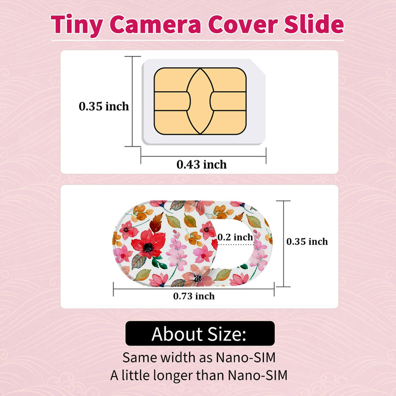 Laptop Camera Cover Slide Cute, Ultra Thin Webcam Cover for iPhone iPad MacBook Pro Computer iMac Cell Phone PC Accessories, Camera Blocker Slider, Great for Privacy - Flowers (3*Flowes) 3*Flowes