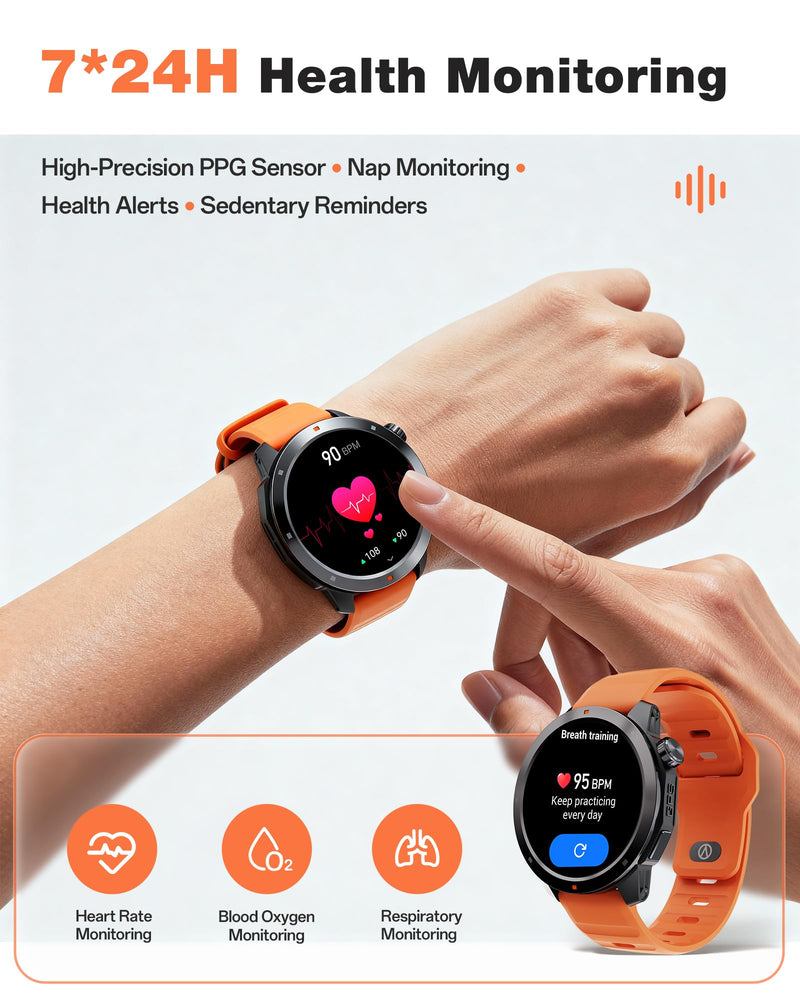AOLON NaviR3 GPS Smart Watch for Men | 1.43" AMOLED, 30M Waterproof, Call Gray