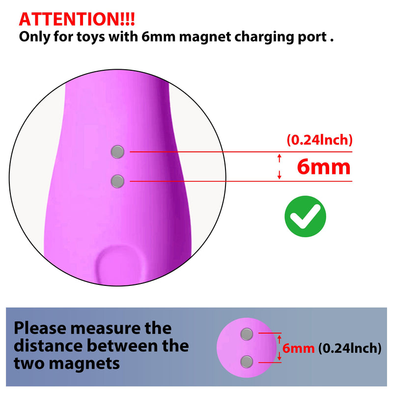 Vancle 2 Pack 6mm Magnetic USB DC Charging Cable with 2 Pins Charger Cord for Toys Massagers Electric Toothbrush