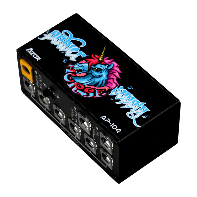 AZOR AP-104 Pedal Power Supply 8 DC Outputs Mini Pedal Board Power Supply with Switchable Voltage for 9V/12V Effect Pedal Power Supply
