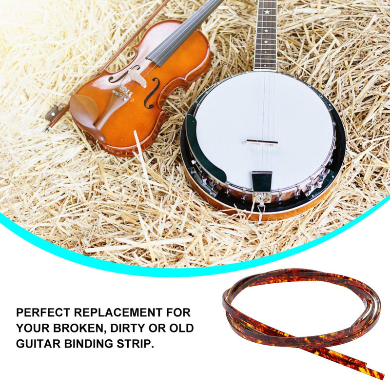 HEALLILY 2pcs Plastic Binding Purfling Strip for Guitar Acoustic Classical Guitar Bass Strip Body Binding Inlay (Brown) White Guitar Brown