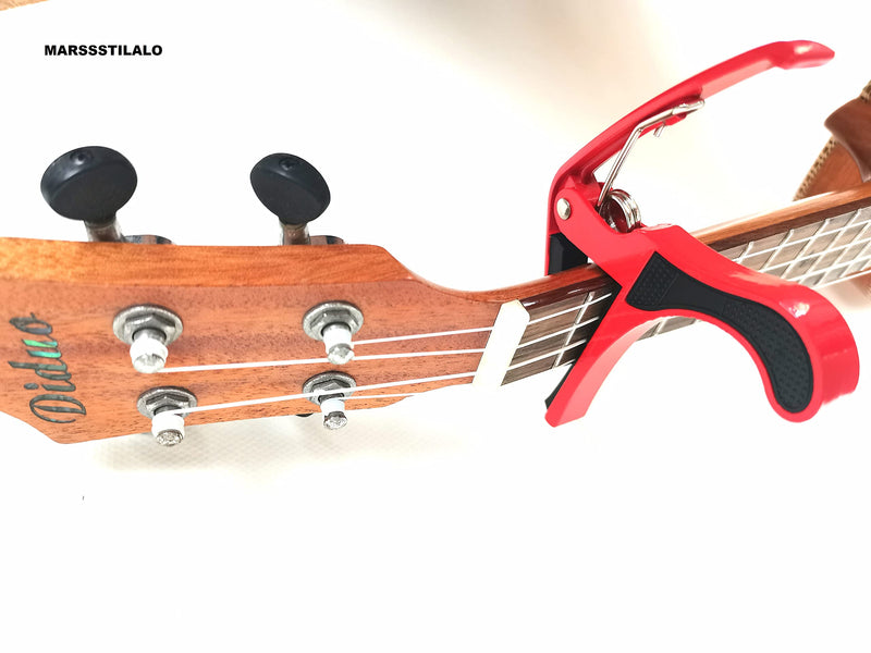 Professinal Metal Capo for Acoustic Guitars Electric Bass (Red) Red