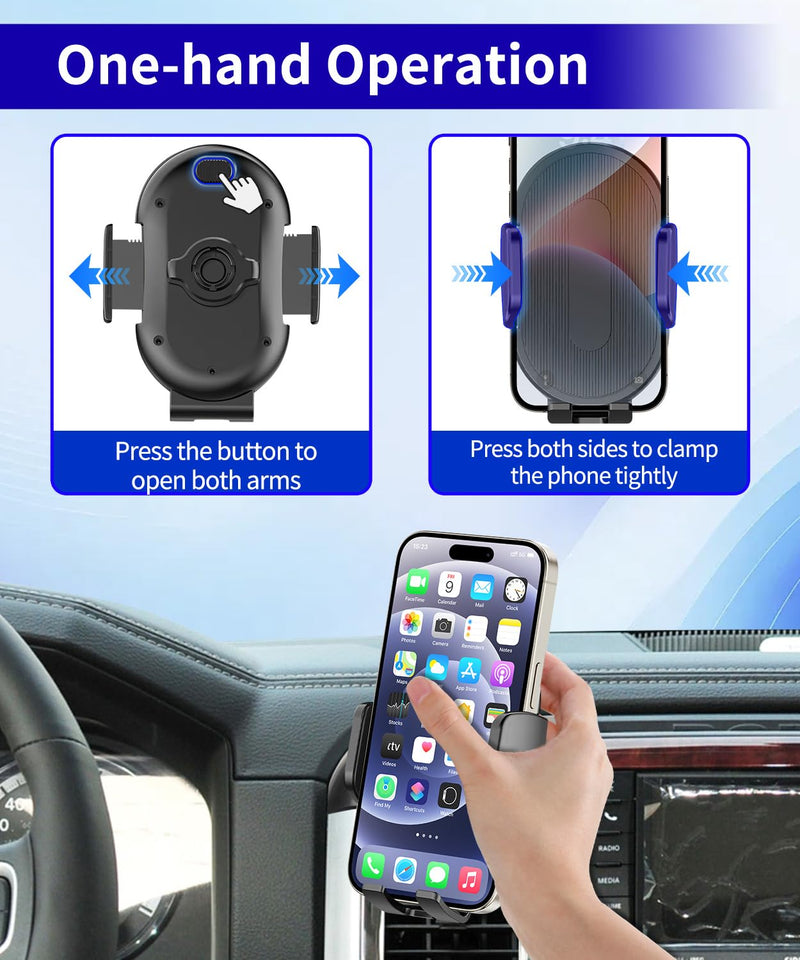 Car Phone Holder for 2009-2012 Dodge Ram 1500 2500 3500 Auto Accessories，One Hand Place & Pick，360° Rotation，Hands Free，for 4.7-7 inch Phones