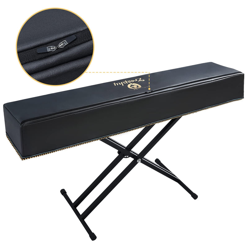Piano 88 Keys Keyboard Dust Cover with Music Stand Opening of Zipper Design, Dust Proof Cover Compatible for Yamaha P35 P45 P48 P71 P85 P95 P105 P115 P125 Digital Pianos Keyboards Black