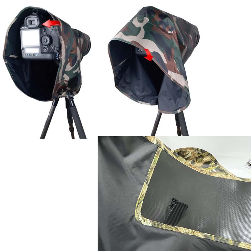 ZZQ&CCF Waterproof Telephoto Lens Rain Cover - Sun/UV Protection, Anti-Scratch for Canon RF100-500/RF100-400 for Nikon Z100-400/Z600 f/6.3 for Sony FE200-600/FE300 & Other Lenses #S Pine Pine Camo S