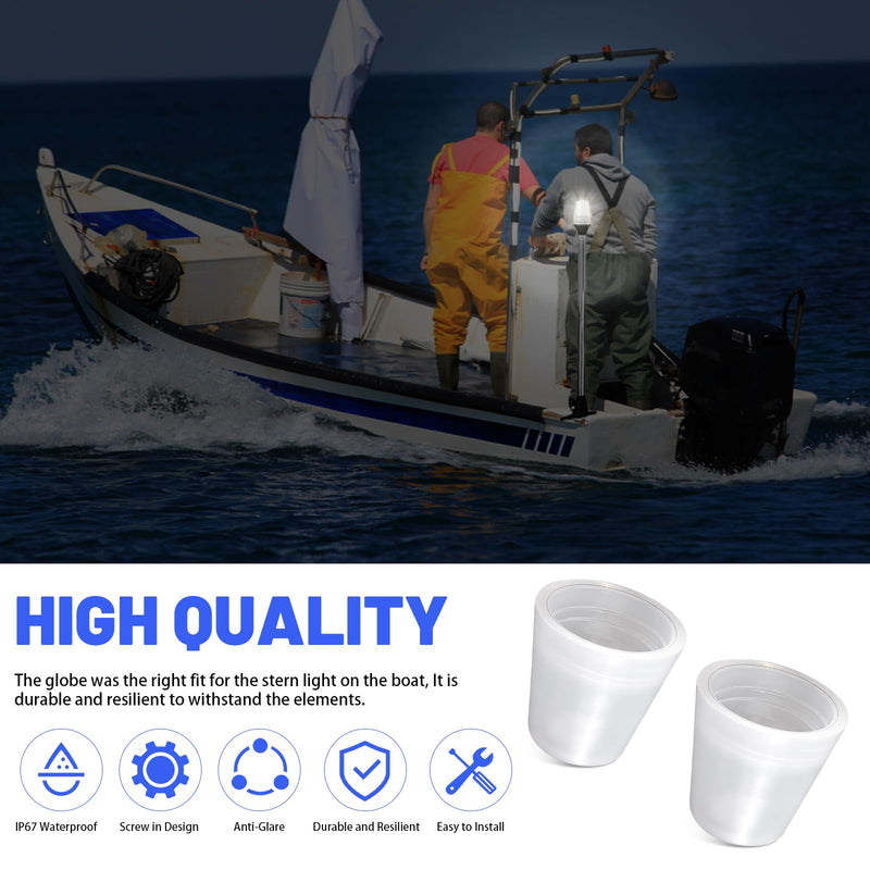 [AUSTRALIA] - 91017B7 Replacement Boat Stern Light Cover Lens Cap Compatible with Attwood Boat Anchor Light Cover, fit All-Round Light Screw-On Replacement Globe, Navigation Light Accessory Rear Boat Light Cover -2 