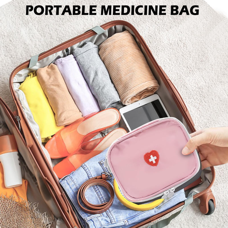 Pack of 2 Medical Bag, Oxford Fabric Medical Bag, Comfortable Travel Medicine Bag for Emergencies, Portable Small Medicine Holder, Empty Travel Pharmacy Bag, Square Organiser for Travel, Home, School,