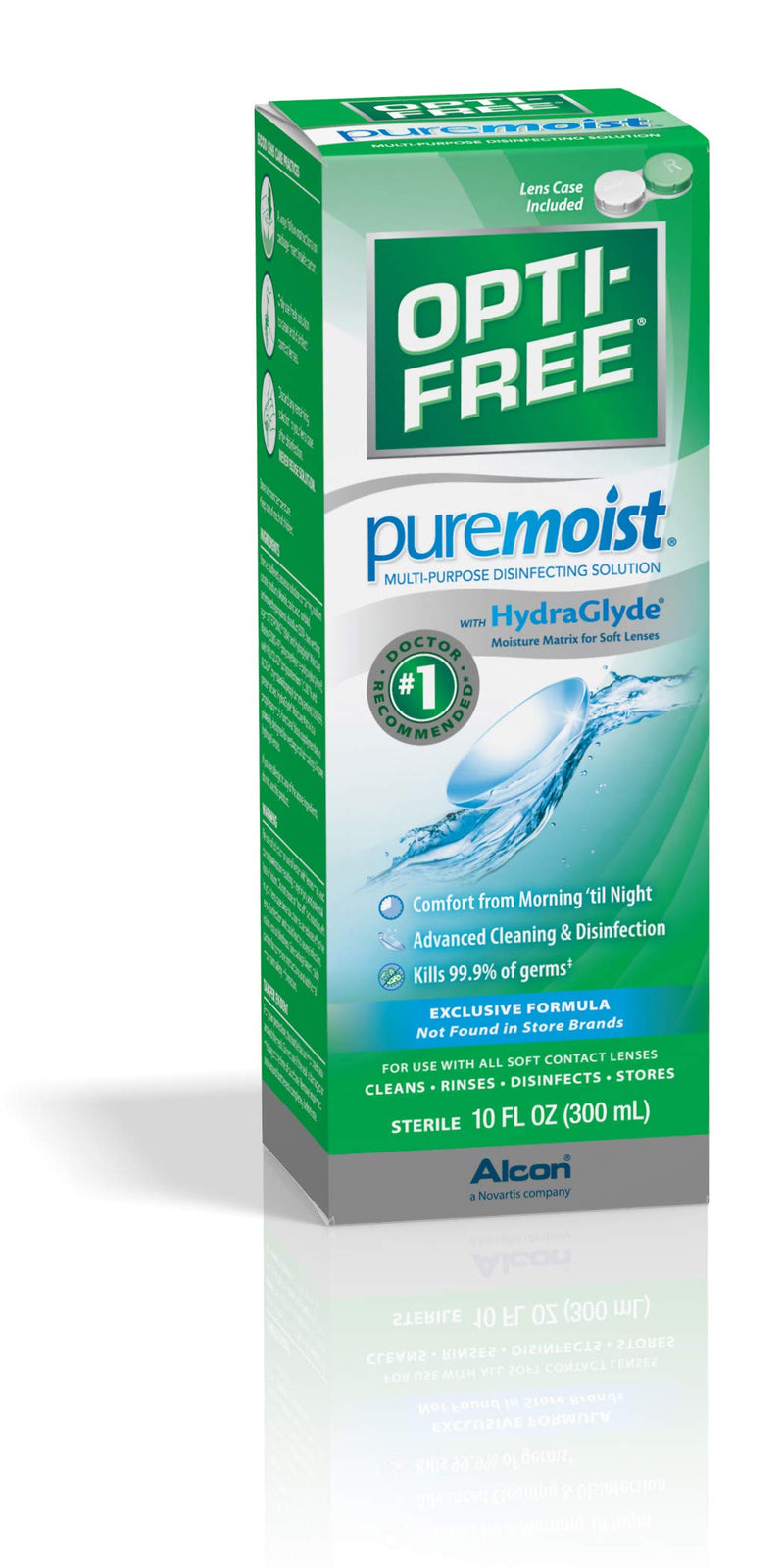 Opti-Free Puremoist Multi-Purpose Disinfecting Solution with Lens Case, 10-Ounces, 10 FL Oz (Pack of 1) 10 Fl Oz (Pack of 1)