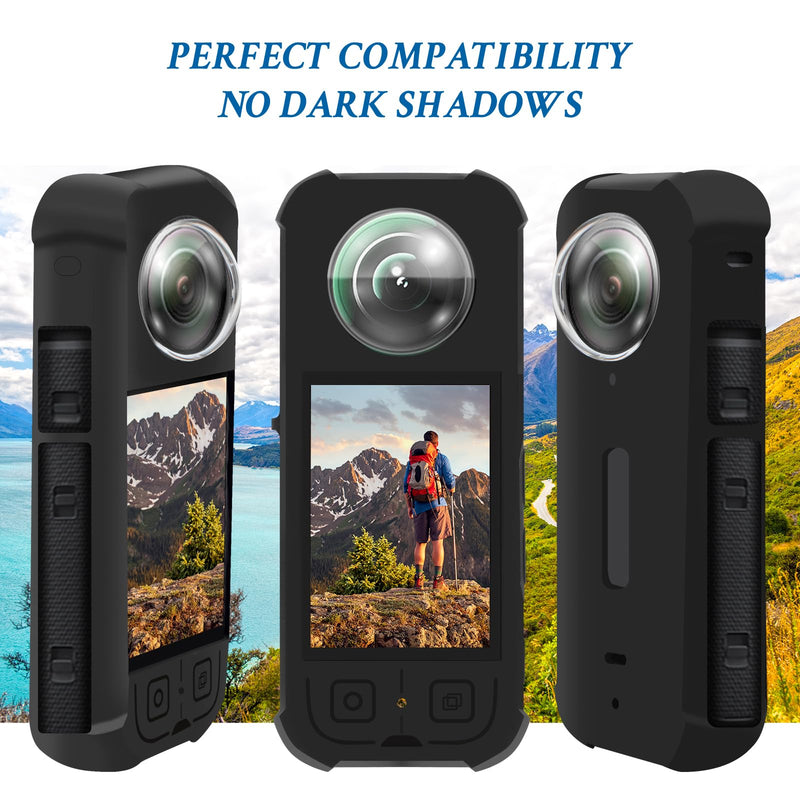 [AUSTRALIA] - Camera Protective Accessories Kit for Insta 360 X3 Include Silicone Protective Cover/Screen Protectors/Camera Case(with Buckle)/Front Behind Lens Guard 