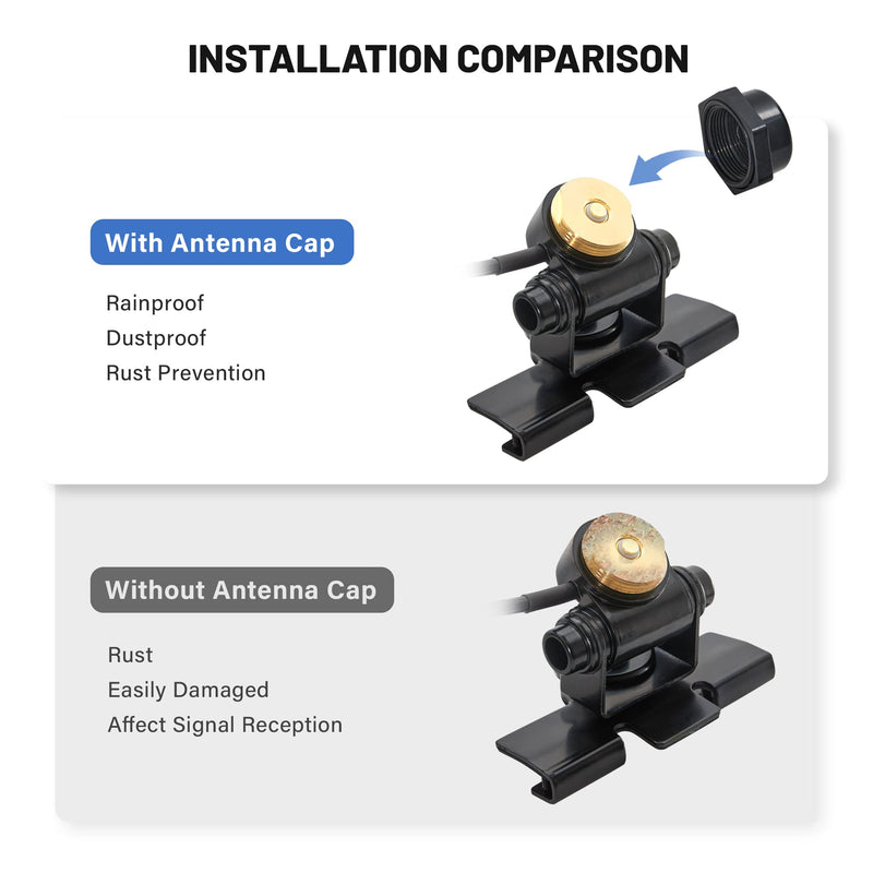 Anina Adjustable NMO Antenna Lip Hatchback Mount Bracket Through Hole Fixed W/NMO Mount Cap 16.5 ft UHF PL259 Male RG58 Pure Copper Coaxial Cable for Vehicle Car Ham Mobile Radio No Drill Installation