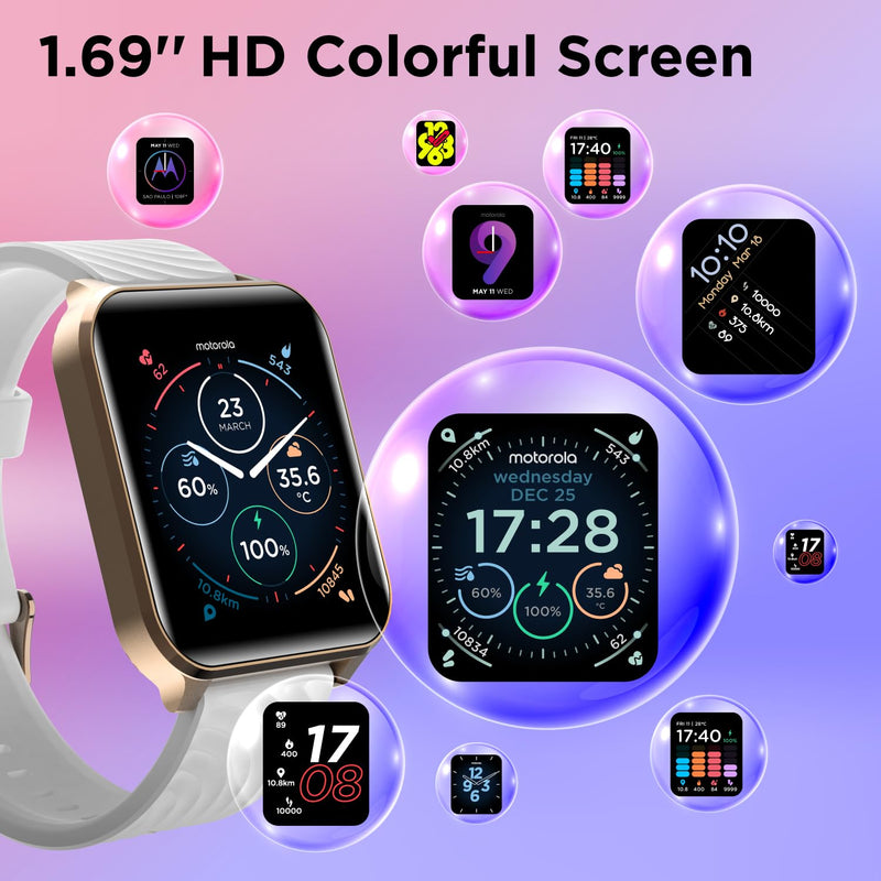 Motorola Moto Watch 70 - Health and Fitness Bluetooth Smartwatch for Every Day Wear, Advanced Health Features, Up to 10 Days Battery Life - Compatible with Android and iOS - Rose Gold