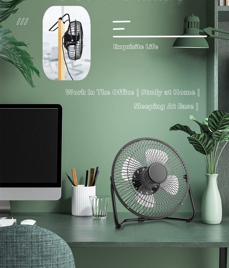 USB Fan 4 Inch Mini USB Desk Table Fan Personal Portable Desktop Cooling Fan Powered by USB PC Netbook for Camping Home Office Outdoor Travel, Strong Wind, Black Black 4 Inch