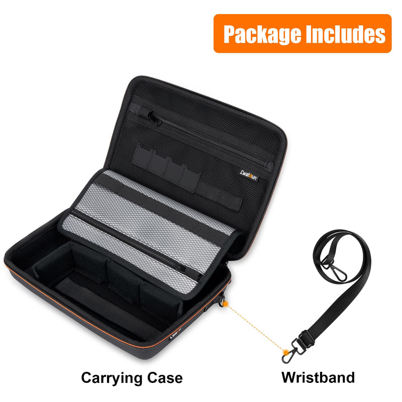 Cwatcun Action Camera Carrying Case for GoPro Hero/DJI Osmo Pocket 3/Action, Waterproof Carrying Case Shoulder Bag, Travel Case for Most Action Camera and Accessories Black Medium