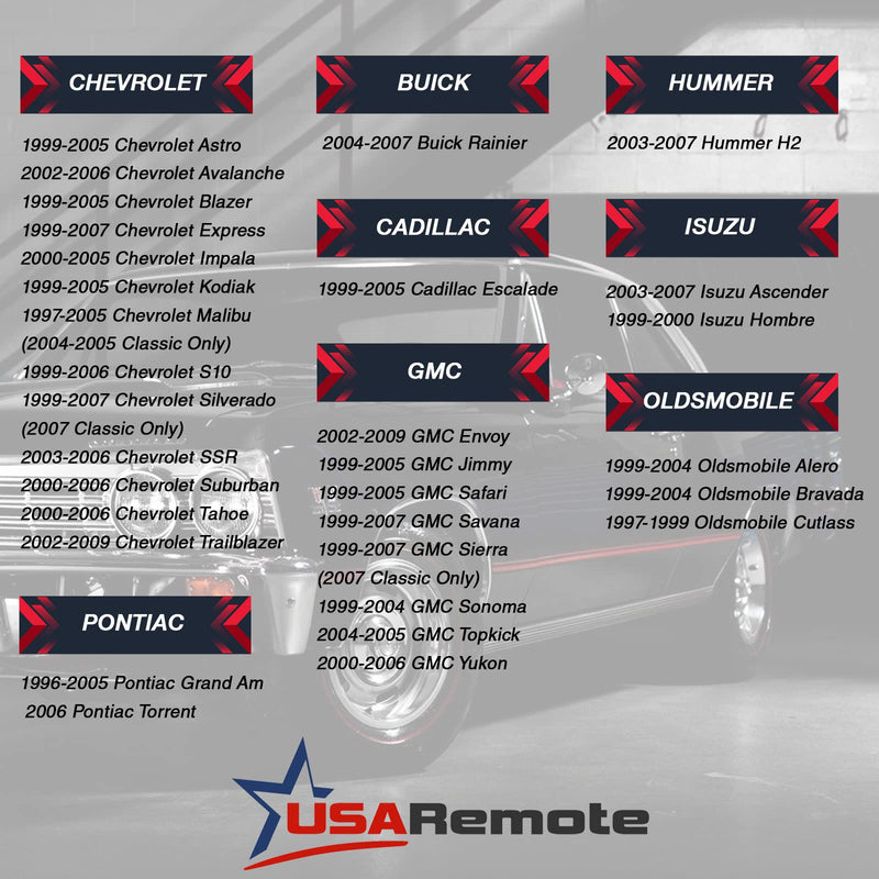 Key Fob Keyless Entry Remote with Ignition Key fits 2003-2006 Chevy Avalanche Equinox Silverado SSR Suburban Tahoe / GMC Sierra Yukon / Hummer H2 / Pontiac Torrent / Saturn Vue (LHJ011), Set of 2 g-lhj b102 [2]