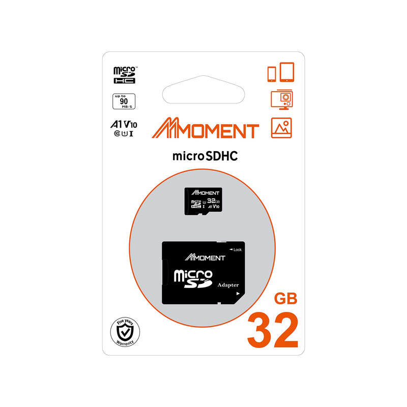 MMOMENT Micro SDHC Card, A1, UHS-I, U1, V10, Class 10 Compatible, Read Speed Up to 90 MB/s, SD Adapter Included (32GB, Black - A1, U1, V10) 32GB, Black - A1, U1, V10