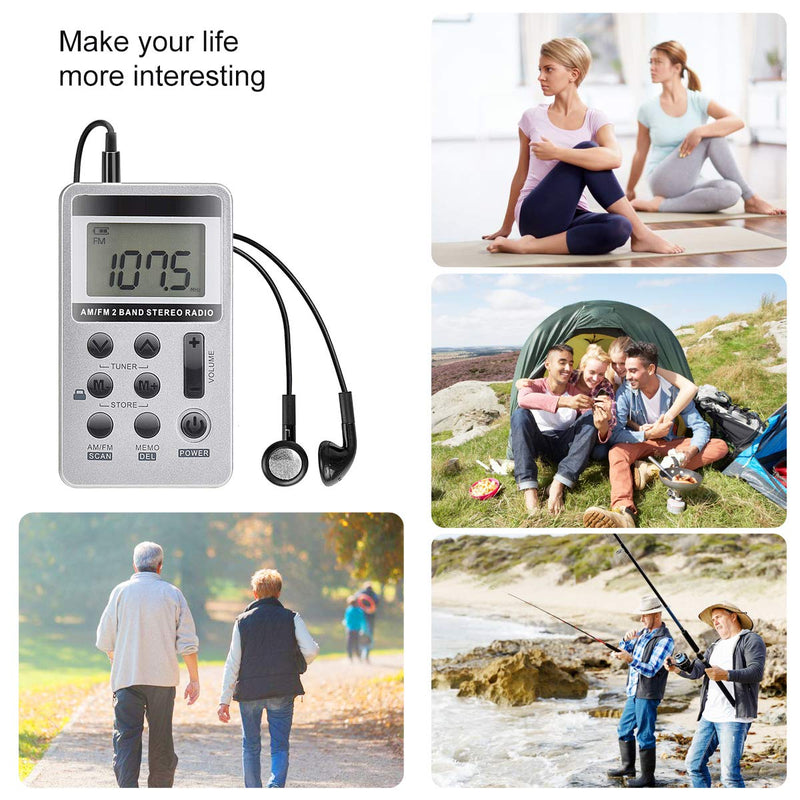 [AUSTRALIA] - AM FM Portable Radio,Vnaovd Digital Tuning Personal Pocket Radio with Best Reception, Rechargeable Battery,Stereo Earphone,Lock Screen for Walk Jogging Gym Camping HS-1 