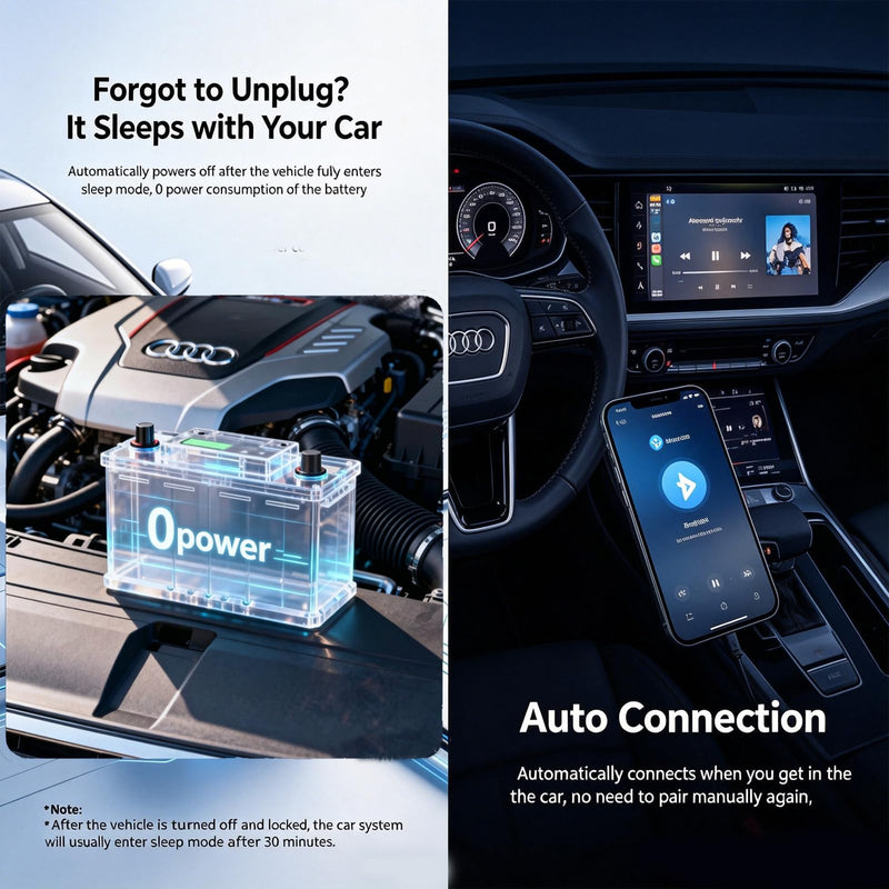 Bluetooth 5.0 Car Adapter for Audi with AMI Interface,Bluetooth aptX-HD Music Receiver,Compatible with Audi 3G AMI,2G AMI,VW MDI and Mercedes Media Interface