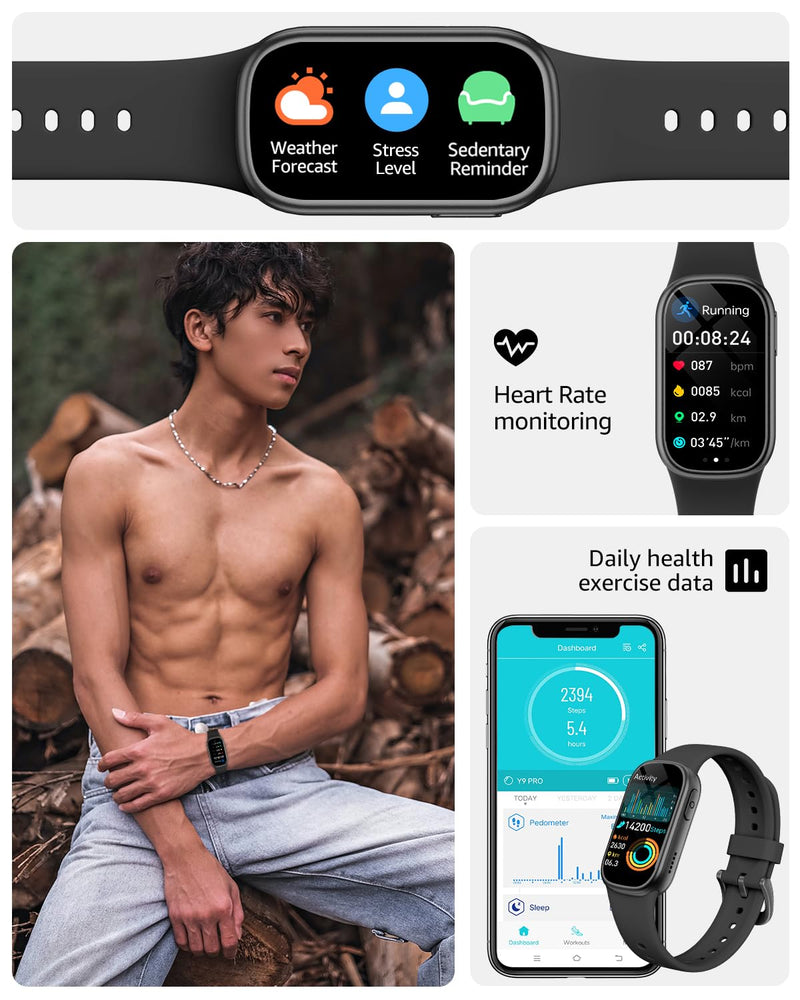 Fitness Tracker with Step Counter/Calories, Activity Health Tracker with Blood Pressure Heart Rate Monitor, Sleep Tracker, 137+ Sport Modes, Pedometer SmartWatch, Gift for Women Men Midnight
