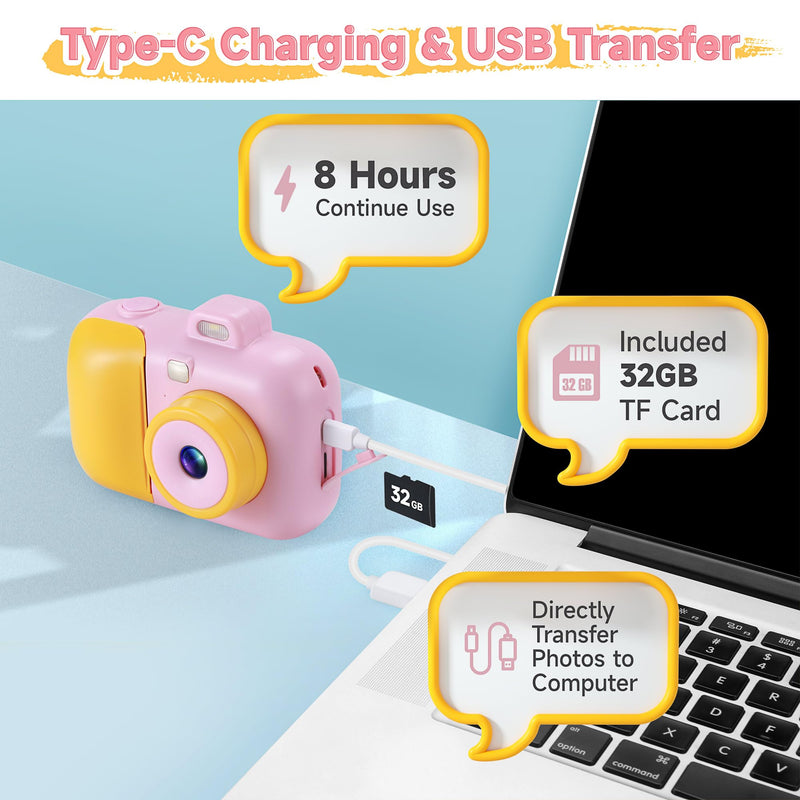 Kids Camera Instant Print for Girls Boys Age 3-12 Kids Toys, YEEHAO 12MP 1080P Kids Digital Cameras Christmas Birthday Gifts for 4 5 6 7 8 9 10 Year Old Girls, Toddler Camera Girls Toys