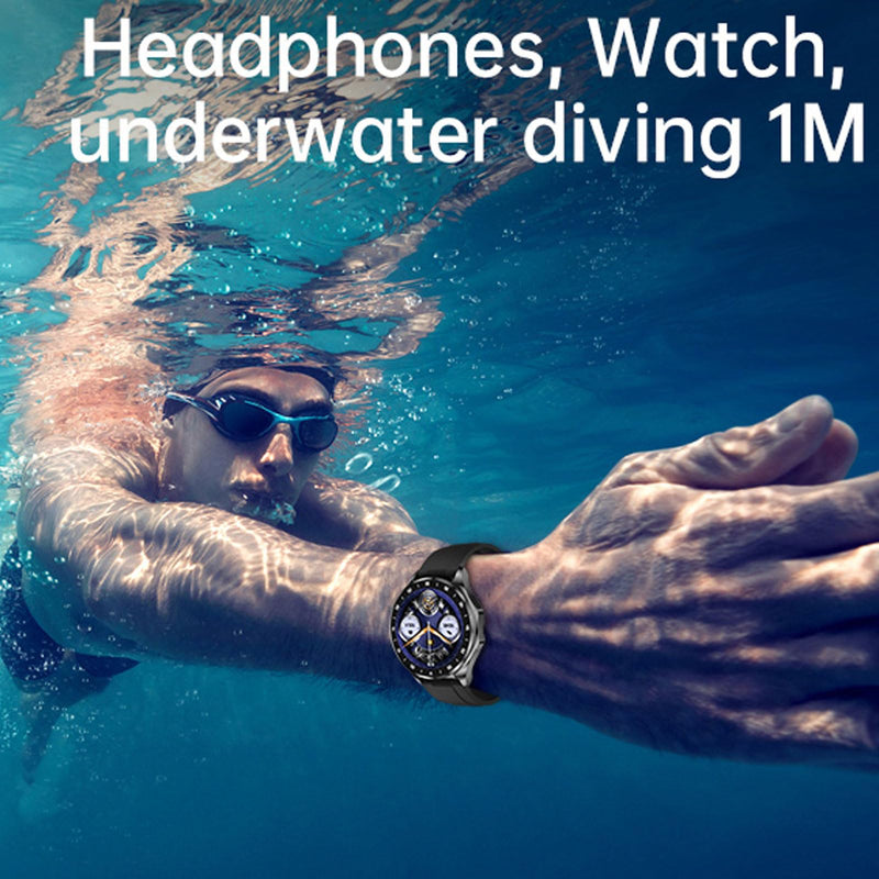 Smart Watch with Earbuds,2 in 1 Build-in TWS Wireless BT5.0 Earphone Fitness Sports Health Monitor Black X20
