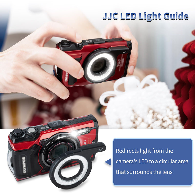 JJC LED Light Guide with Conversion Lens Adapter for Olympus Tough TG7 TG6 TG5 TG4 TG3 TG2 TG1