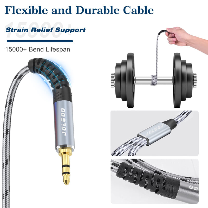 3.5 mm TRS to Dual XLR Male Pro Stereo Breakout Cable, 1/8" TRS Stereo to 2 XLR Male Y Splitter Patch Microphone Cable, 15 Feet 3.5mm to Dual XLR Male