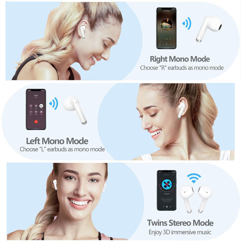 Wireless Ear Buds Airpods Pro, Bluetooth Headphones with Charging Case Included, Over 30 Hours of Battery Life, Effortless Setup for iOS/Android White