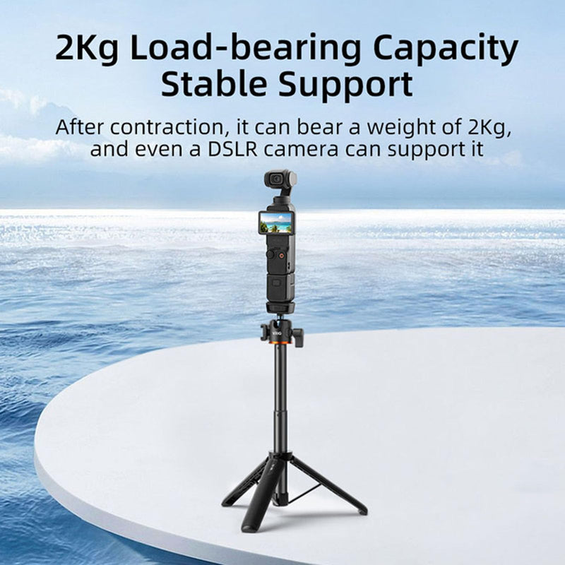 LICHIFIT Extendable Tripod Selfie Stick for DJI Osmo Pocket 3 Pocket Camera Length Adjustable Extension Rod with Rotatable Gimbal for Insta360 ONE X3 /X2 Action Camera Bracket Mount Holder