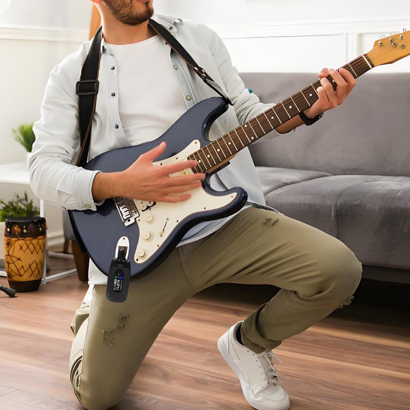 [AUSTRALIA] - YUER 5.8GHz Wireless Guitar System: Anti Interference Wireless Transmitter Receiver, Rechargeable Plug And Play Guitar Accessories for Electric Guitar Bass with Dual Ended USB Charging Cable 