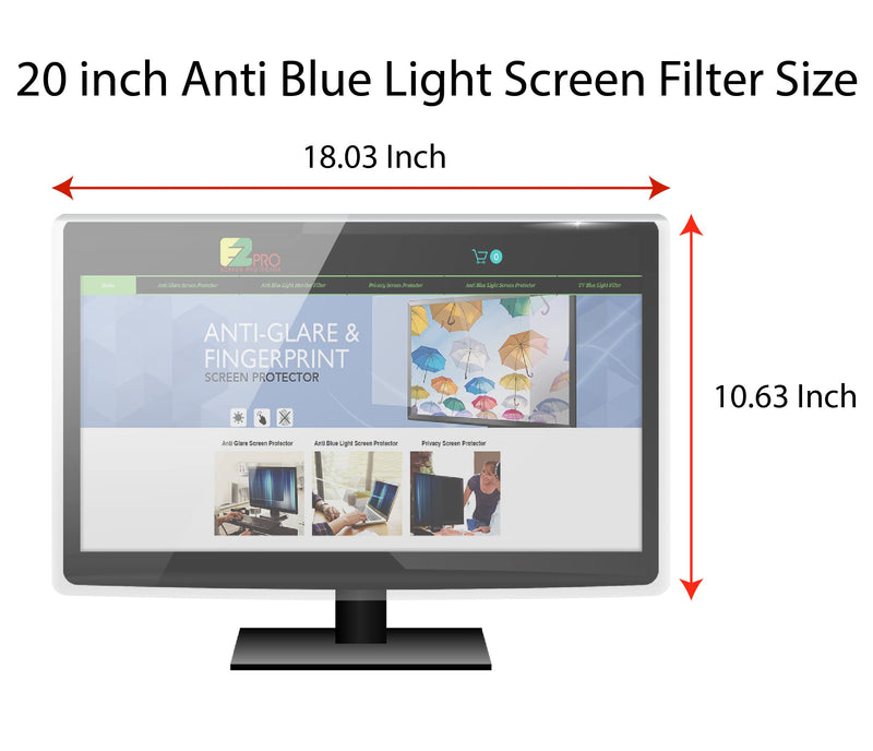Anti Blue Light Screen Filter for 20 Inches Widescreen Desktop Monitor, Blocks Excessive Harmful Blue Light, Reduce Eye Fatigue and Eye Strain