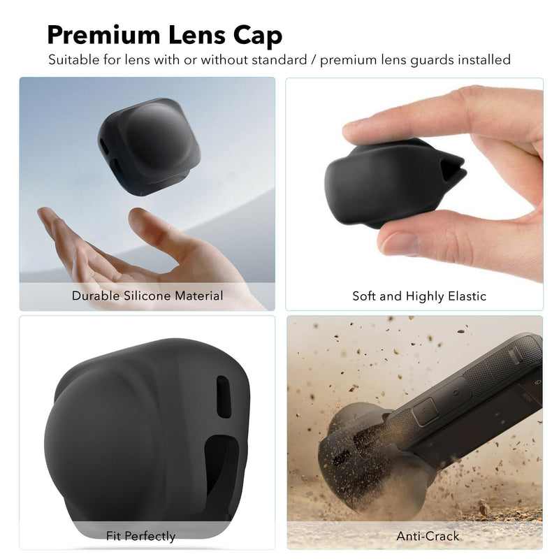 [AUSTRALIA] - Essential Accessories with Portable Mini Carrying Case for Insta360 X5, Premium Lens Guards, Rubber Lens Cap, Silicone Sleeve Protective Case, Screen Protectors Compatible with Insta 360 X5 Accessory Kit -2 