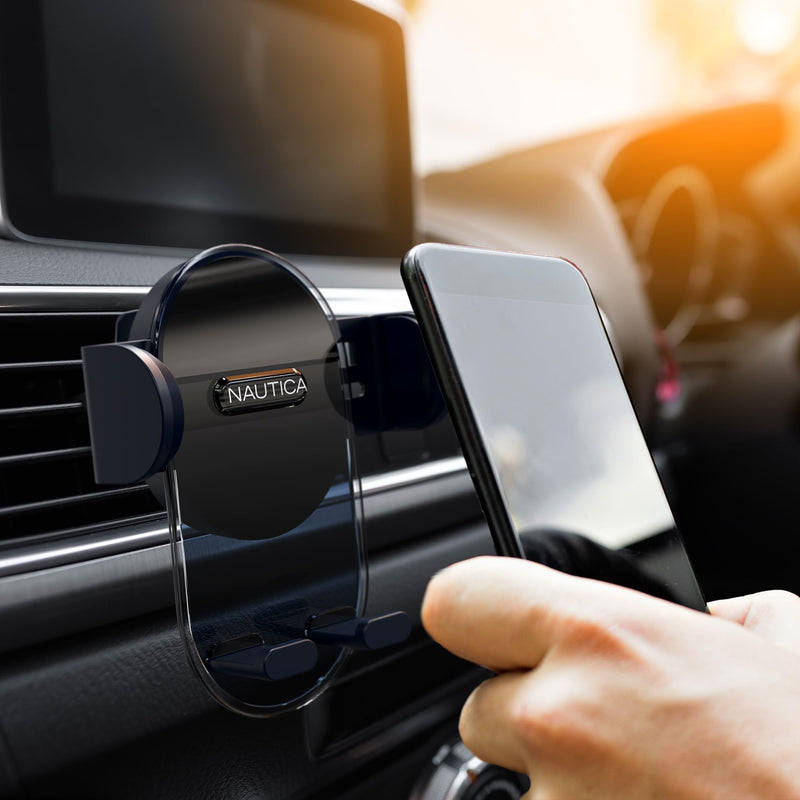 Nautica Urban PH 200 Universal 3-in-1 Car Phone Holder for iPhone, Android, Samsung, Google, Huawei & Nokia Smartphones, Clip-On & Suction Cup Phone Mount with 360° Rotation, Secure & Steady Grip