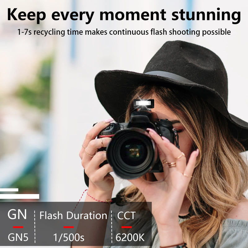 [AUSTRALIA] - MEDALight Upgrade Aluminum F1s Mini Camera Flash for Ricoh GR3/GR3X/Fuji/Sony ZV1/Nikon/Canon/Olympus/Digital Film Cameras,Portable Hot Shoe Camera Flash Speedlite for DSLR Camera(Black). Black 