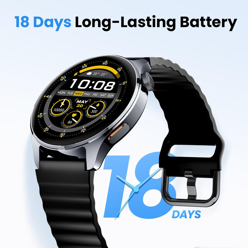 HAYLOU Watch 4S Smart Watch for Men Women with GPS, Fitness Tracker, Black | 1.43" AMOLED, 120+ Sports Modes, Built-in GPS Activity Tracker, Bluetooth 5.3 Calling Smartwatch with 1ATM Water Resistance