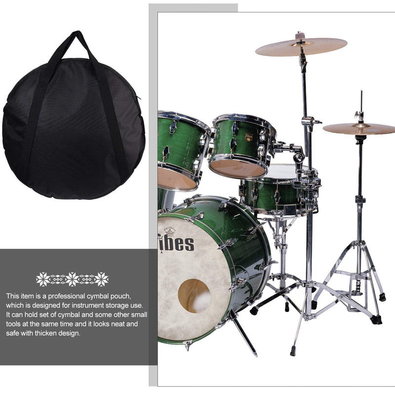 Vaguelly 23 Inch Cymbal Gig Bag with Handle Double- layer Round Cymbal Storage Case for- proof and Waterproof 59X59CM