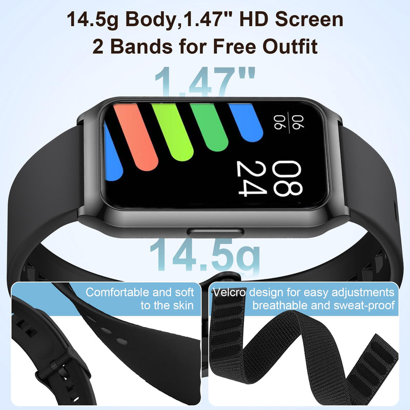Smart Watches for Women Black+Gold Square Smart Watch