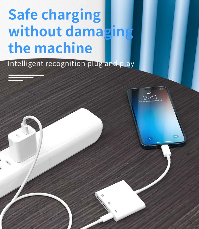Apple Certified Lightning Male to USB Female Adapter OTG and Charger Cable for iPhone 11 12 Mini max pro xs xr x se 7 8plus Ipad air A Camera Memory Stick Flash Drive Cord Converter Charging Splitter