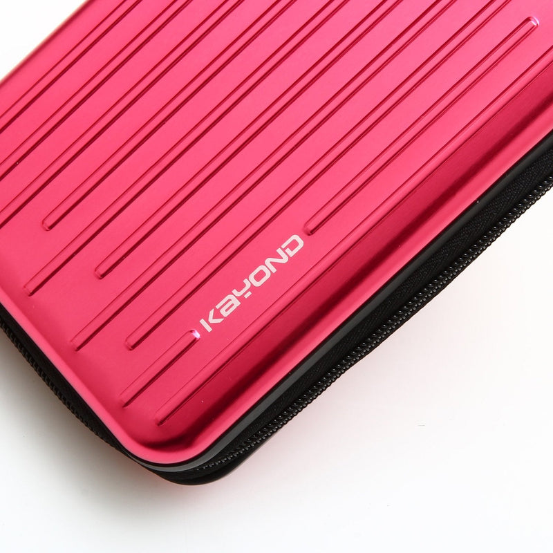 KAYOND Anti-Shock Silver Aluminium Carry Travel Protective Storage Case Bag for 2.5" Inch Portable External Hard Drive HDD USB 2.0/3.0 (Red) Red