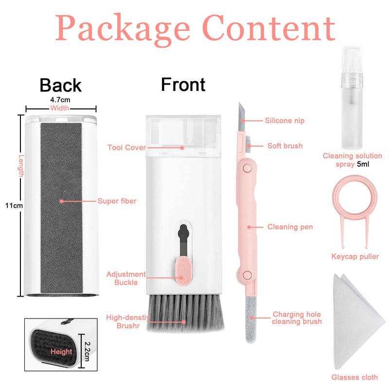 walrfid Laptop Keyboard Earbud Screen Cleaner Sprayer Kit for Airpods Pro MacBook iPad iPhone iPod, Electronics Airpod Cleaning Pen Brush Tool for PC TV Phone Computer Screens Cleaners Spray Pink