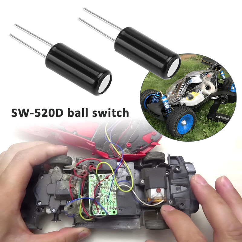 VGOL Ball Angle Tilt Vibration Switch SW-520D Ball Switch Tilt Sensor Switch 22.2 x 5.2 mm for Small Household Appliances Sports Equipment Black Pack of 20