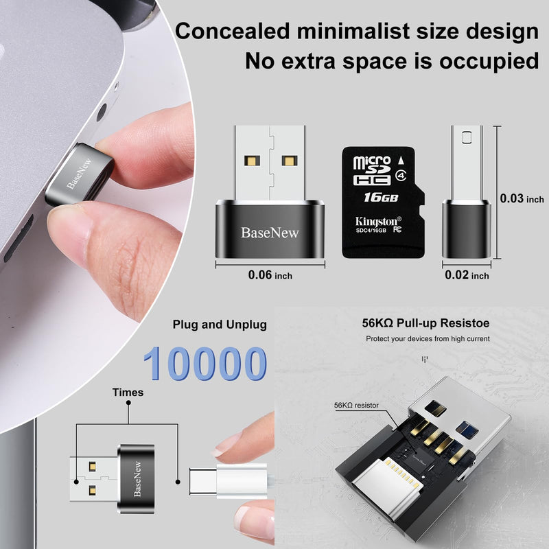 USB to USBC-C Adapter 10 Pack,USB to USB C Adapter,USB C Female to USB Male Adapter,USB A to USB C Adapter,USB C to USB Charger Converter OTG for iPhone 15/14/13 Pro,MacBook Pro,Laptop,PC Grey & Black