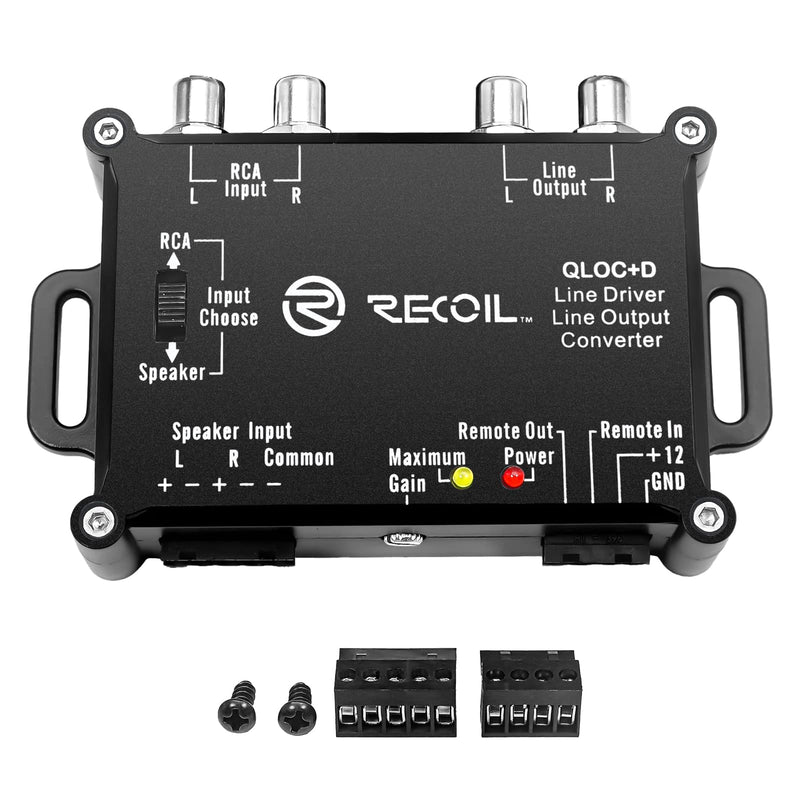 Recoil LOCD Active 2-Channel Line Output Converter Driver 2-in-1, 10V Line Output Signal with Auto Sense Remote Turn-on