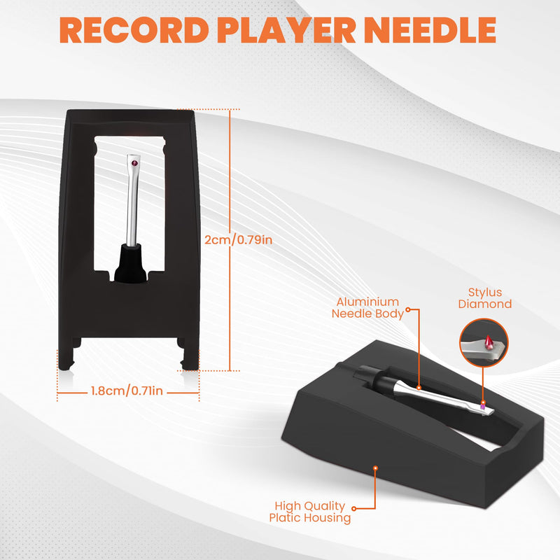 Turntable Needle Replacement - Premium Sapphire Diamond Stylus - Universal Compatibility - Superior Sound Quality - For Vinyl Record Player Turntable - For Turntables, Record Players, Suitcase - Black 3 Pack